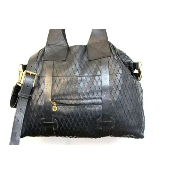 XL AMAZING JAS MB IBW LTD LONDON BLACK GENUINE LEATHER TOTE SHOULDER BAG HANDBAG